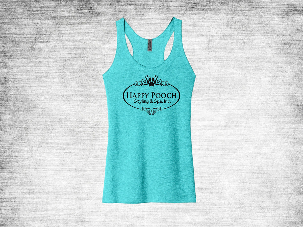 Happy Pooch Racerback Tank - Tahiti Blue