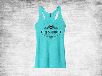 Happy Pooch Racerback Tank - Tahiti Blue