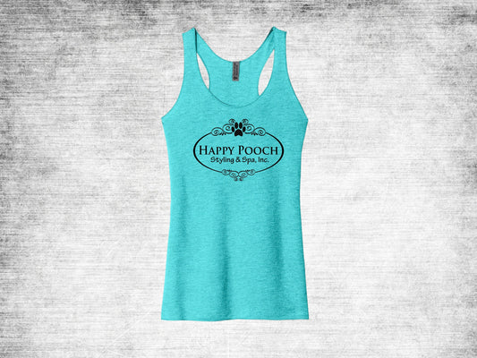 Happy Pooch Racerback Tank - Tahiti Blue