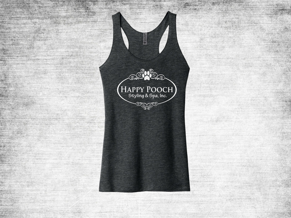 Happy Pooch Racerback Tank - Vintage Black