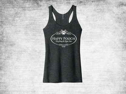 Happy Pooch Racerback Tank - Vintage Black