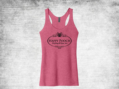 Happy Pooch Racerback Tank - Vintage Pink