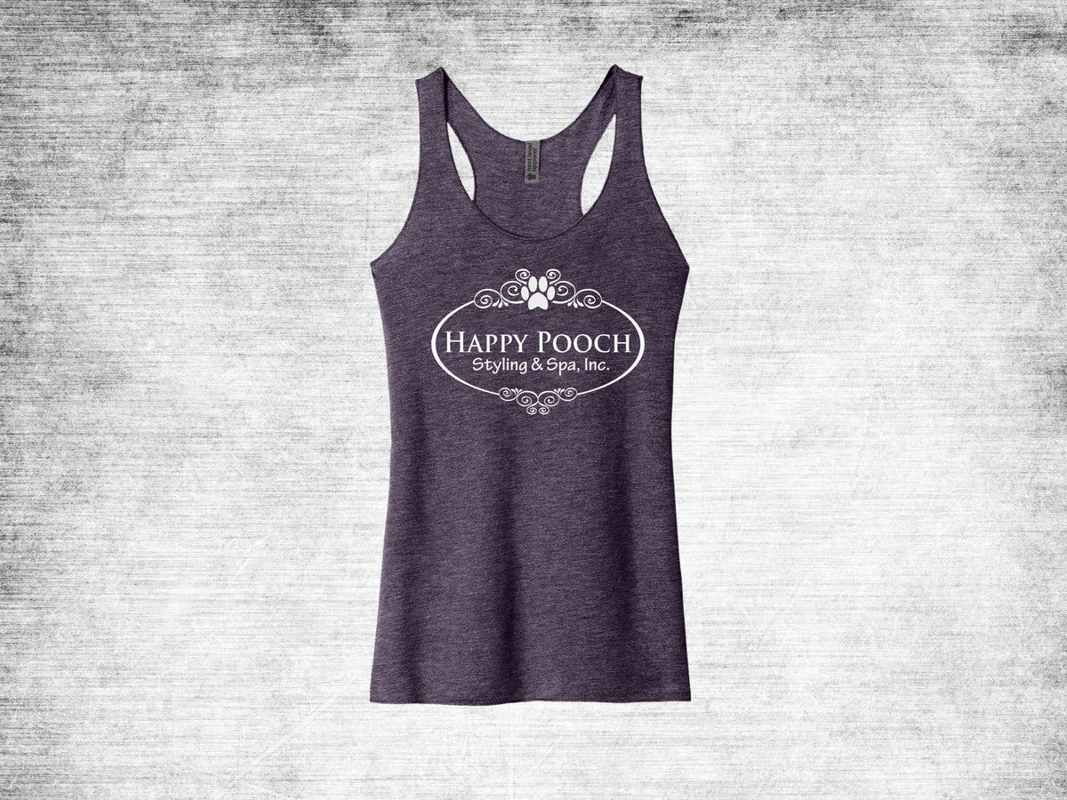 Happy Pooch Racerback Tank - Vintage Purple