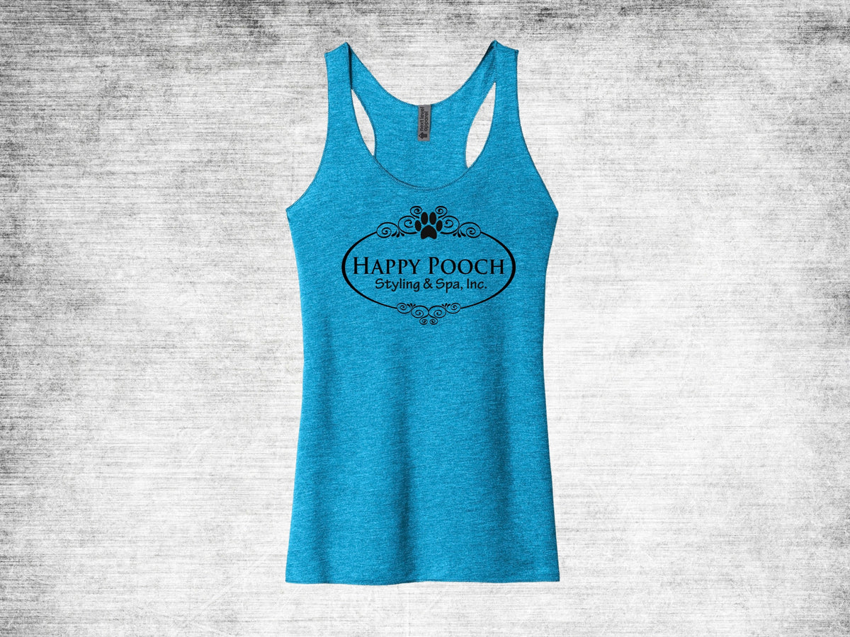 Happy Pooch Racerback Tank - Vintage Turquoise